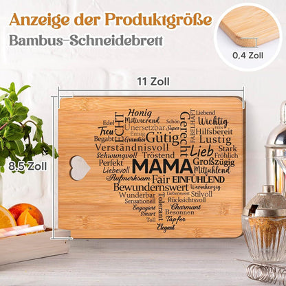 Bambus Schneidebrett Mama Geschenk Geburtstag Tochter Sohn