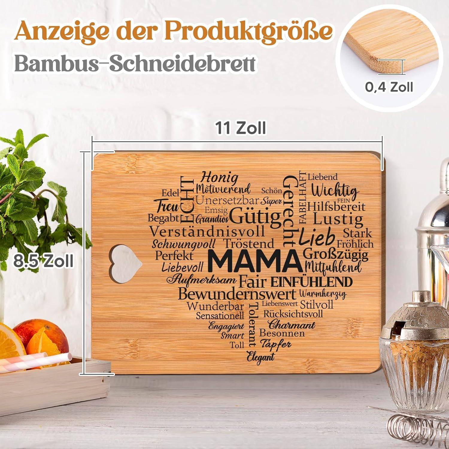 Bambus Schneidebrett Mama Geschenk Geburtstag Tochter Sohn