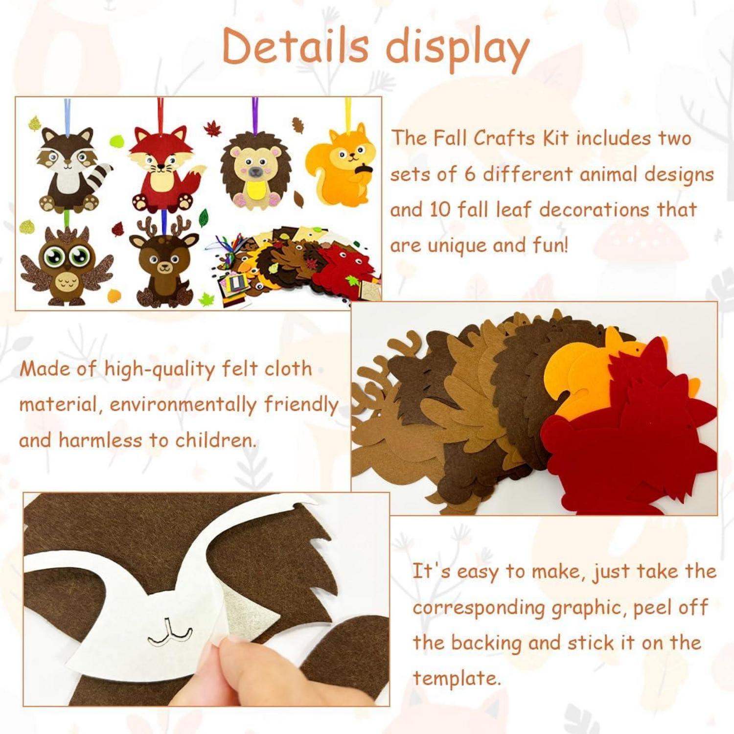 Luckeey 12 Herbst Tier Bastelset Kinder DIY Herbstblätter Deko