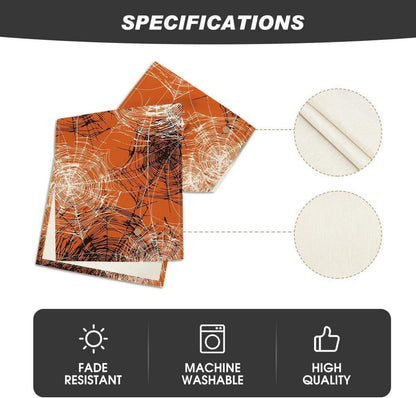 Artoid Mode Orange Spinnennetz Halloween Tischläufer 40x100 cm Home Party Dekor