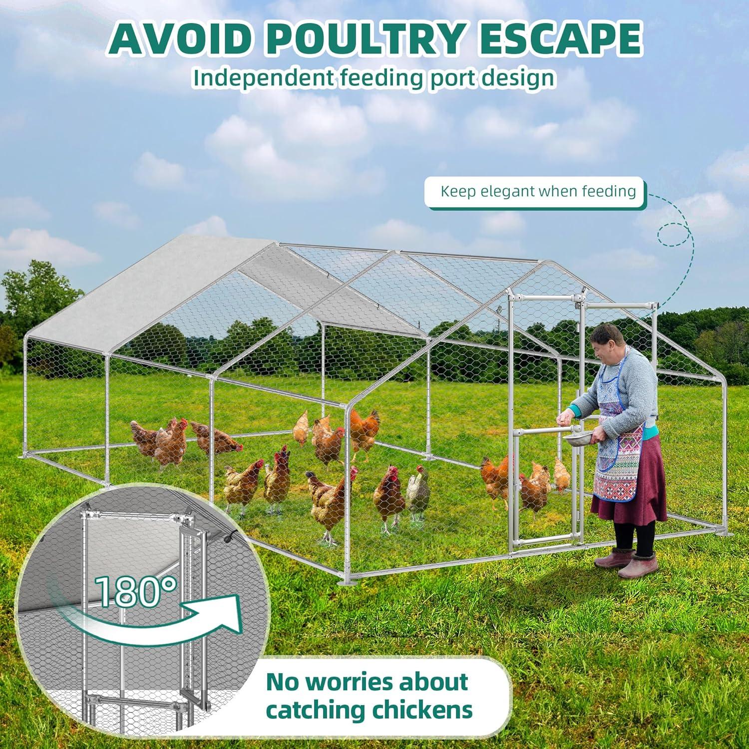 Hühnerstall Outdoor Freilaufgehege Kleintiere Schloss 3×2×6m