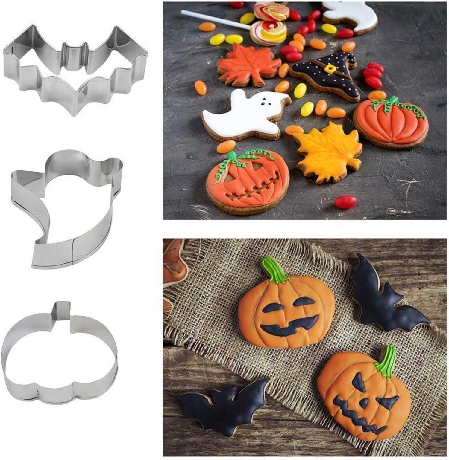 Halloween Ausstechformen Set Kürbis Katze Geist Hexenhut Fledermaus