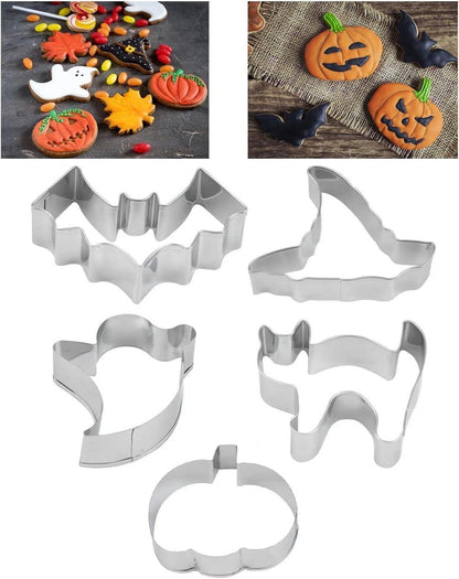 Halloween Ausstechformen Set Kürbis Katze Geist Hexenhut Fledermaus