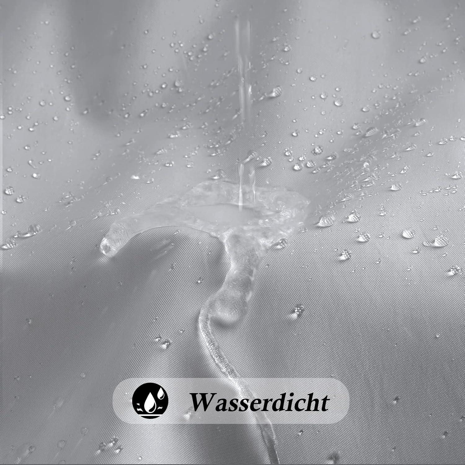 Duschvorhang 150x180 grau wasserdicht waschbar schnell trocknend anti-schimmel 10 Ringe