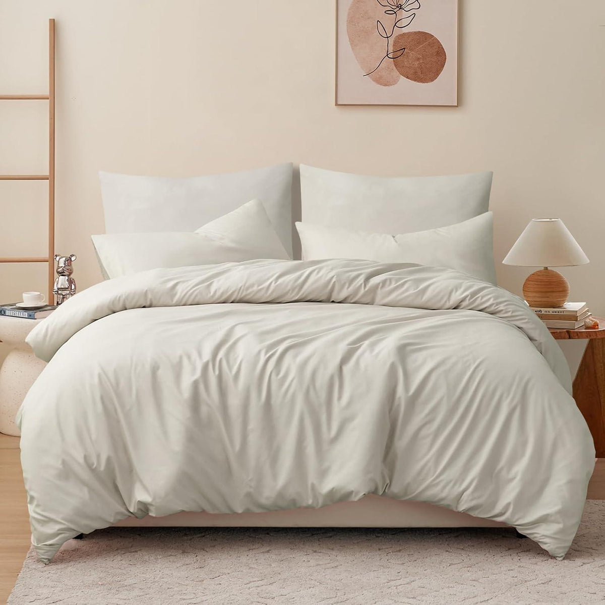 Bettwäsche-Set 200x220cm 3-teilig Beige Mikrofaser Oeko-Tex