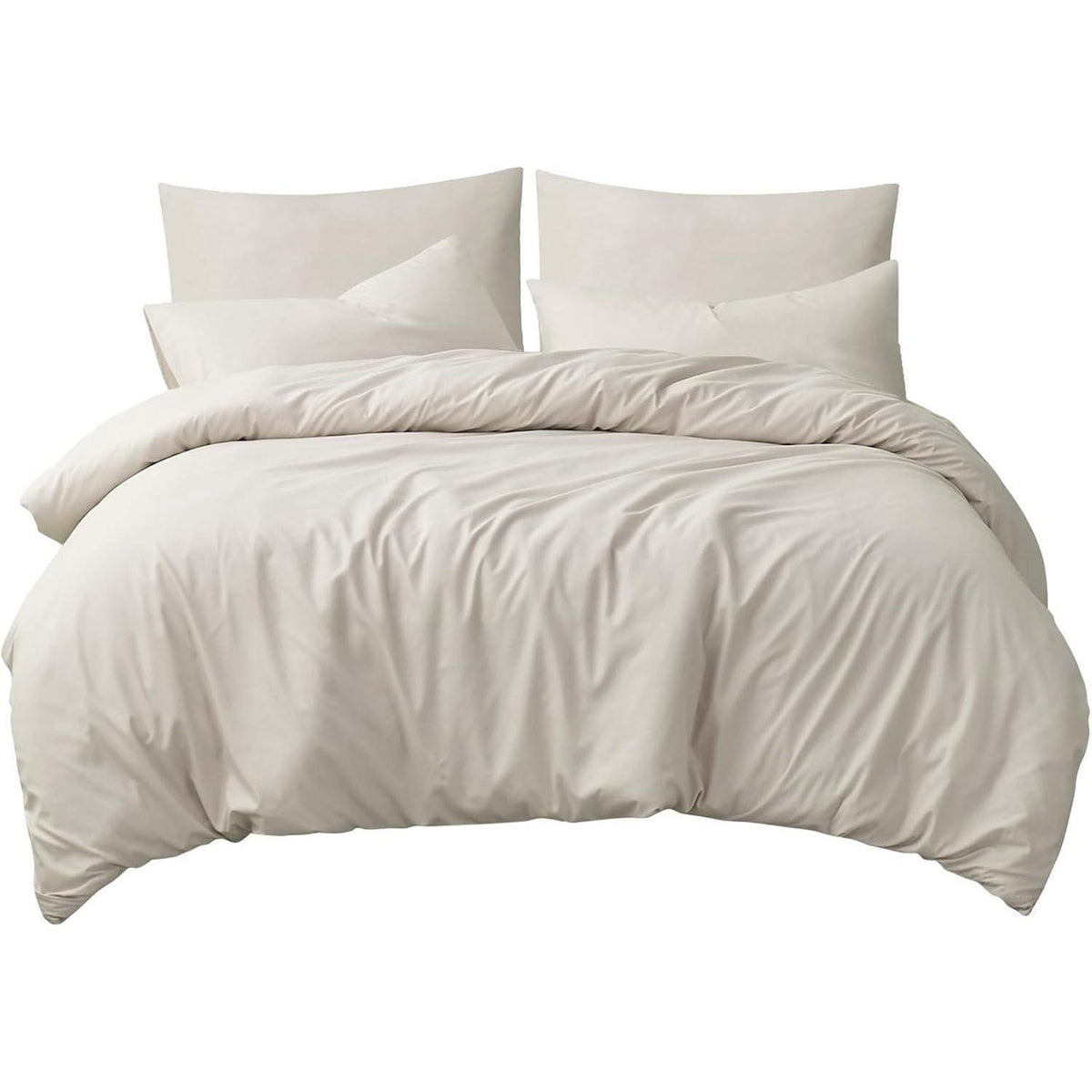 Bettwäsche-Set 200x220cm 3-teilig Beige Mikrofaser Oeko-Tex