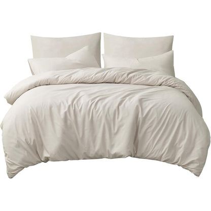 Bettwäsche-Set 200x220cm 3-teilig Beige Mikrofaser Oeko-Tex