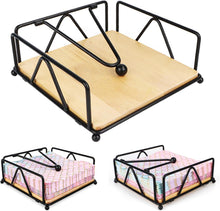 Serviettenhalter Schwarz Holz Vintage Wasserdicht 18x18x7cm