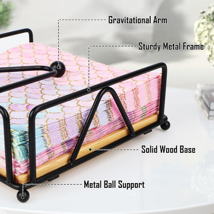 Serviettenhalter Schwarz Holz Vintage Wasserdicht 18x18x7cm