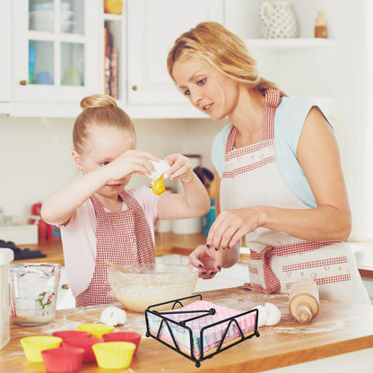 Serviettenhalter Schwarz Holz Vintage 18 x 18 cm robust & stilvoll