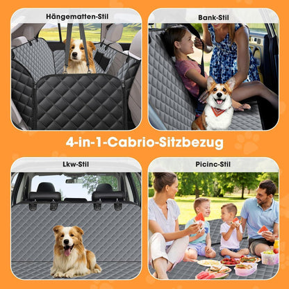Hundedecke Auto Rückbank mit Seitenschutz & Sichtfenster