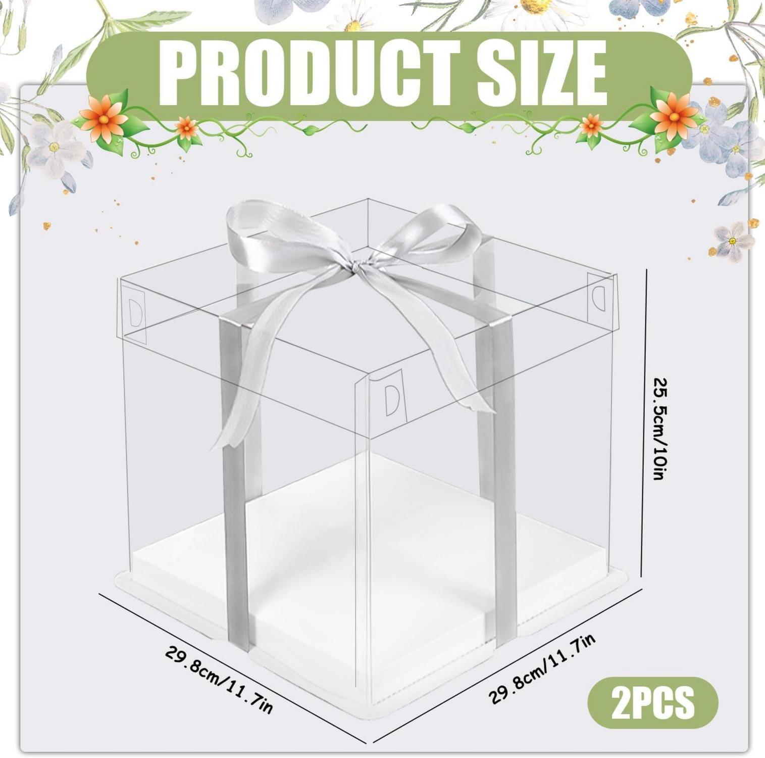 Durchsichtige Tortenbox 2 Stück 30x30x25cm Transparenter