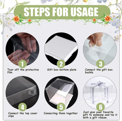 Transparente Tortenbox 2er Set 30x30x25cm Geschenkbox Cake Box