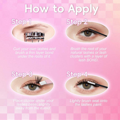 DIY Wimpern Extensions Set 3er Pack – Cluster & Einzelwimpern 100D