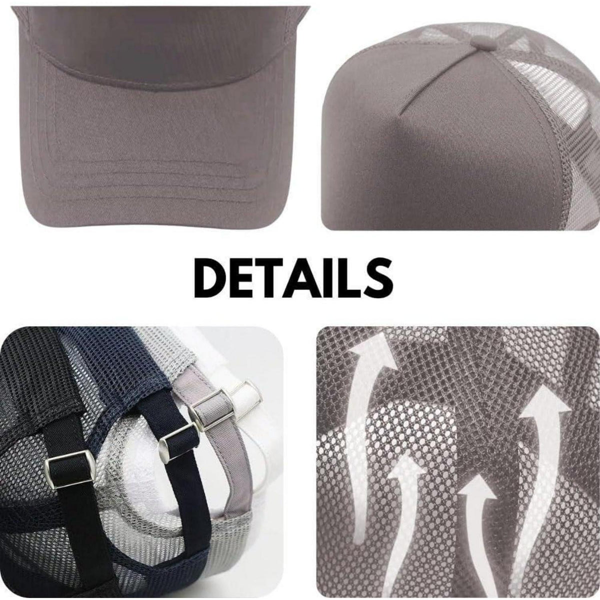 Basecap Herren XXL – Atmungsaktiv & Verstellbar – Hellgrau