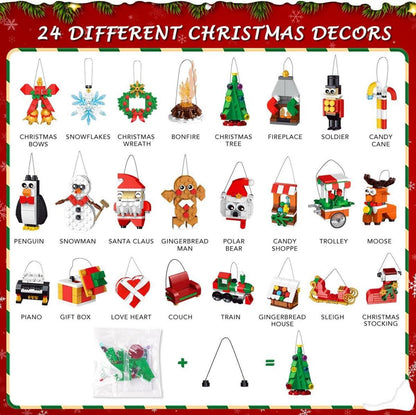 HOGOKIDS 24er Pack Weihnachten Ornamente Baukasten Christbaumschmuck Kinder Mädchen Junge