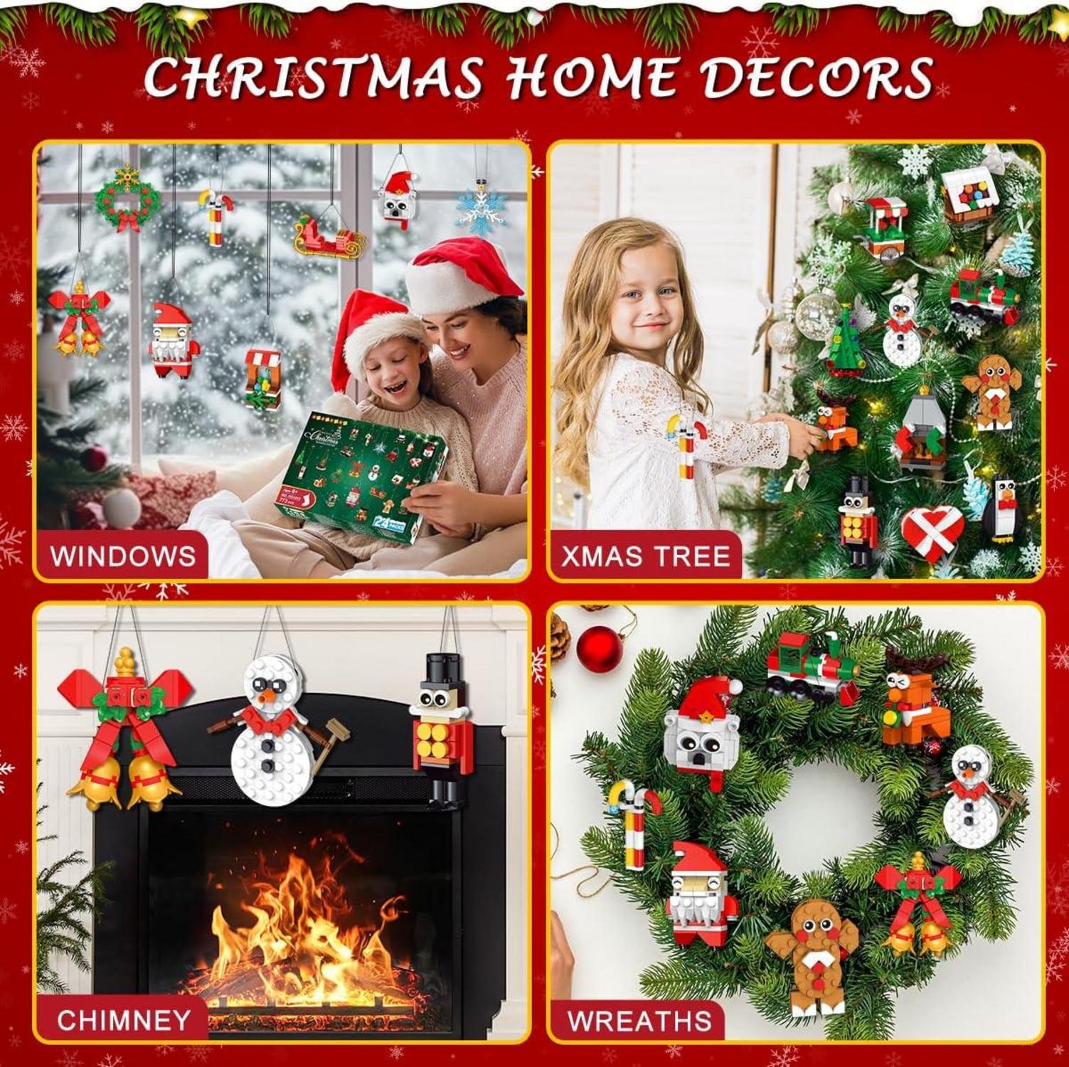 Weihnachts Bausteine Spielzeug 24er Pack Christbaumschmuck Mädchen