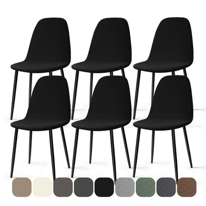 6x Stuhlhussen Stretch Schwarz – Universal Passform