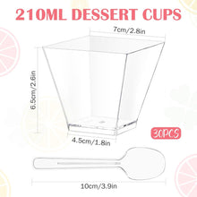 30 transparente Dessertgläser aus Kunststoff 210ml für