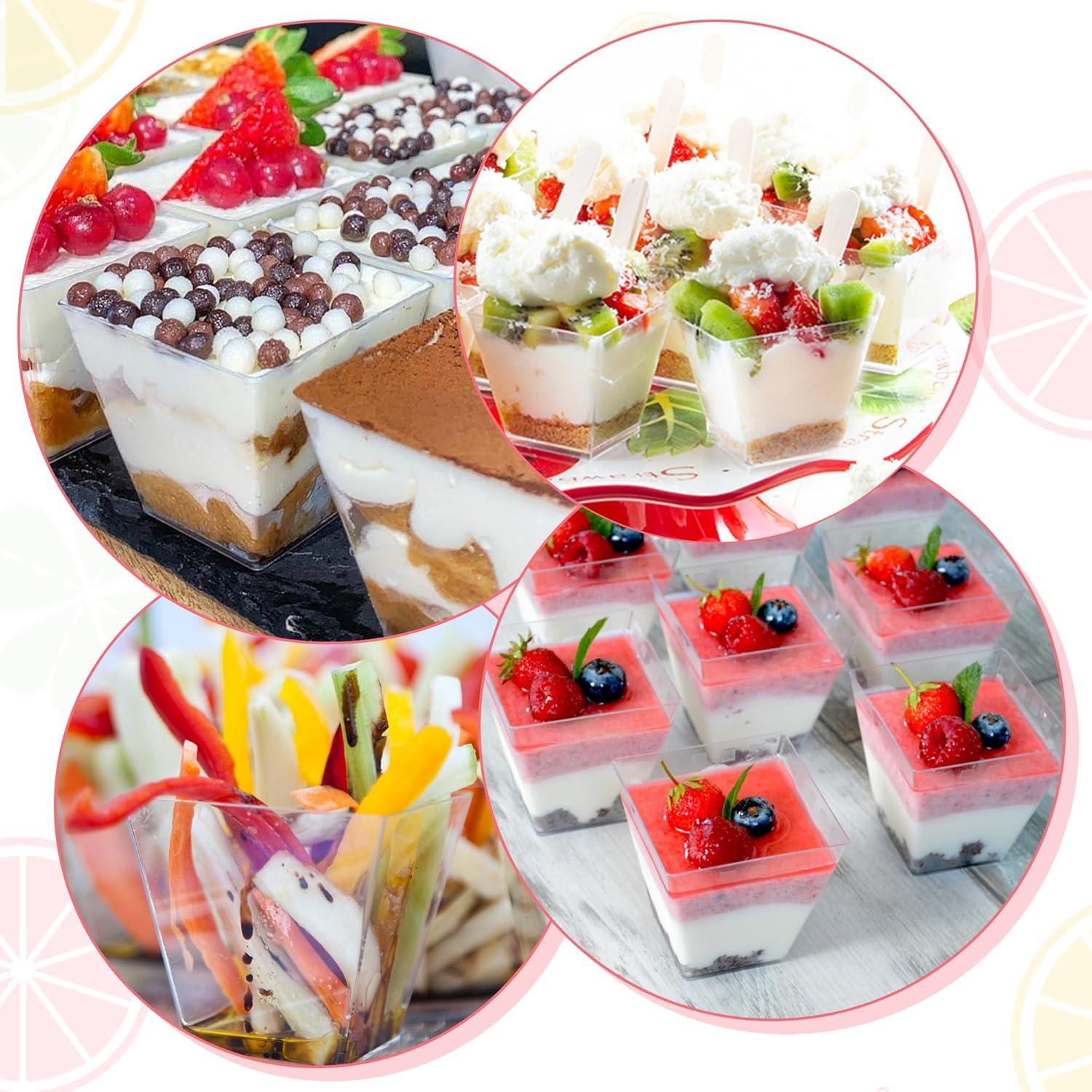 Dessertgläser Plastik 30 Stück 210ml Transparent Party Hochzeit DIY
