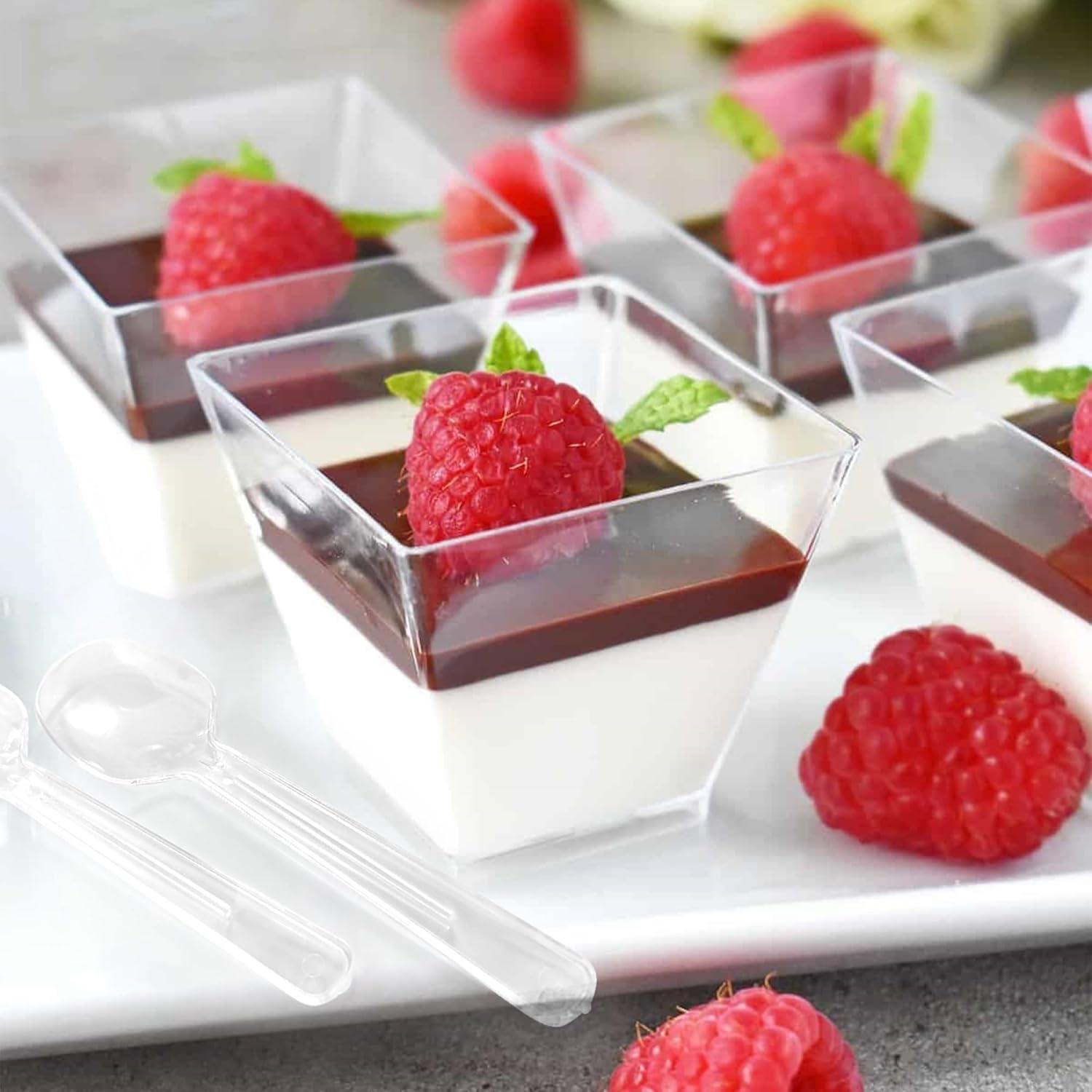 30er Set Plastik Dessertgläser 210ml Transparent Partys Hochzeiten