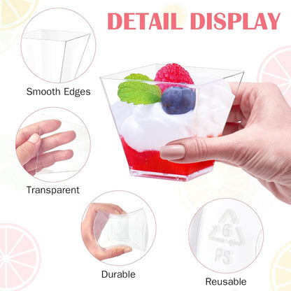 Dessertgläser Plastik 30 Stück 210ml Transparent Party Hochzeit DIY