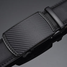 Ledergürtel Herren Automatik 35mm Verstellbar Schwarz Echtes
