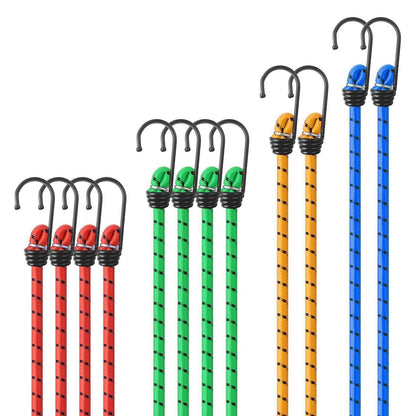 12er Set Spanngurte Universal mit Haken – Gepäckspanner für Haushalt & Camping