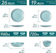 Vancasso Tafelservice 24-tlg Set Bonbon Blau, Steingut