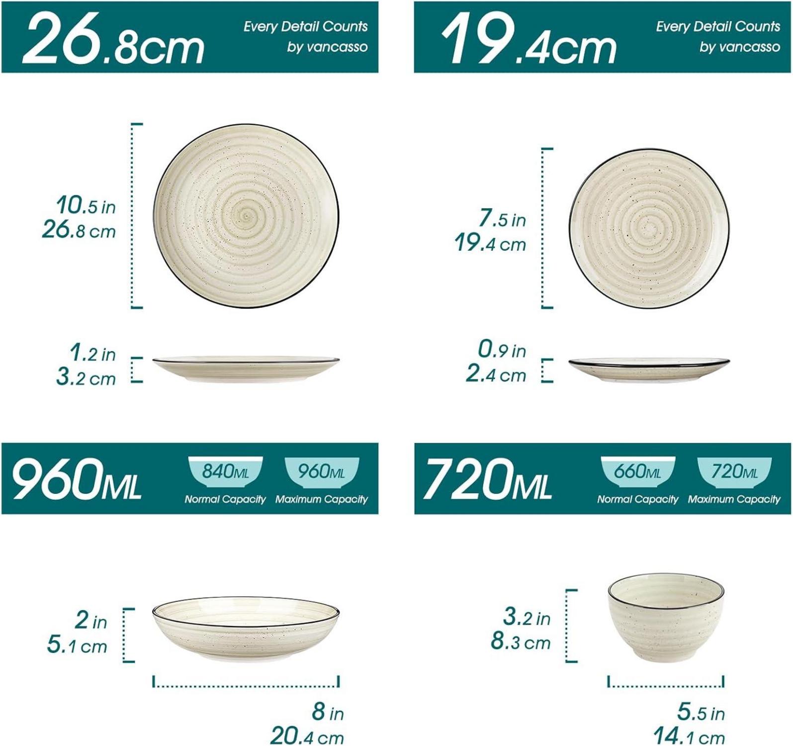 24-tlg vancasso BONBON Steingut Geschirr Set