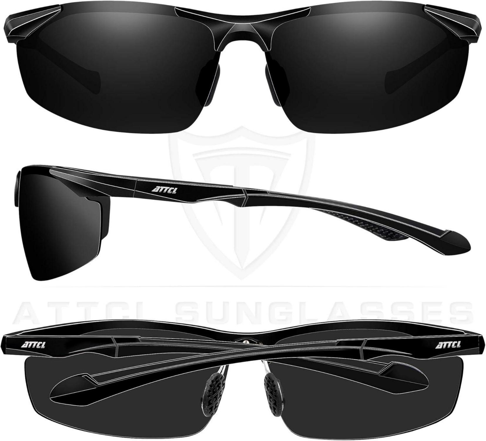 ATTCL Polarisierte Sportbrille UV-Schutz Metallrahmen
