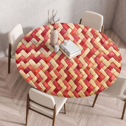 Runde Tischdecke elastisch, abwaschbar, rot, 80 cm