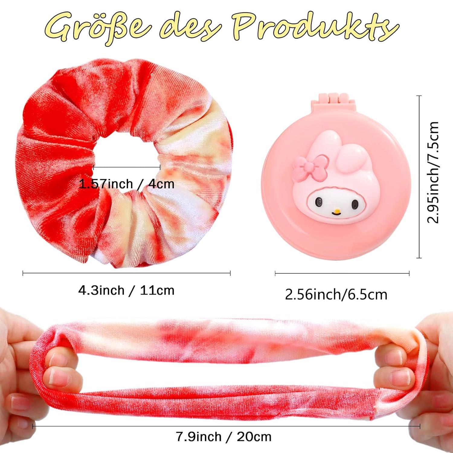 12er Set Haargummis Mädchen Scrunchies Samt Tie-dye Haarbänder