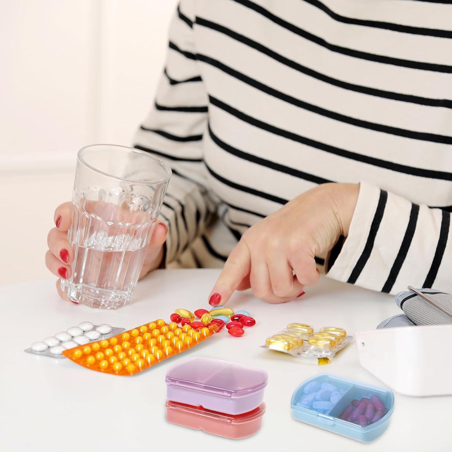 Pillenbox 3 Stück Tragbare Pillendose Tablettenbox für Medikamente, Vitamine, Fischöl