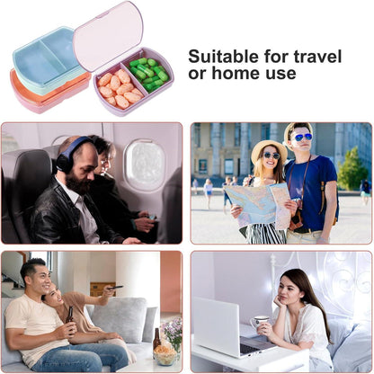 Pillenbox 3 Stück Pillen-Organizer Kunststoff 2 Fächer Medikamente Vitamine