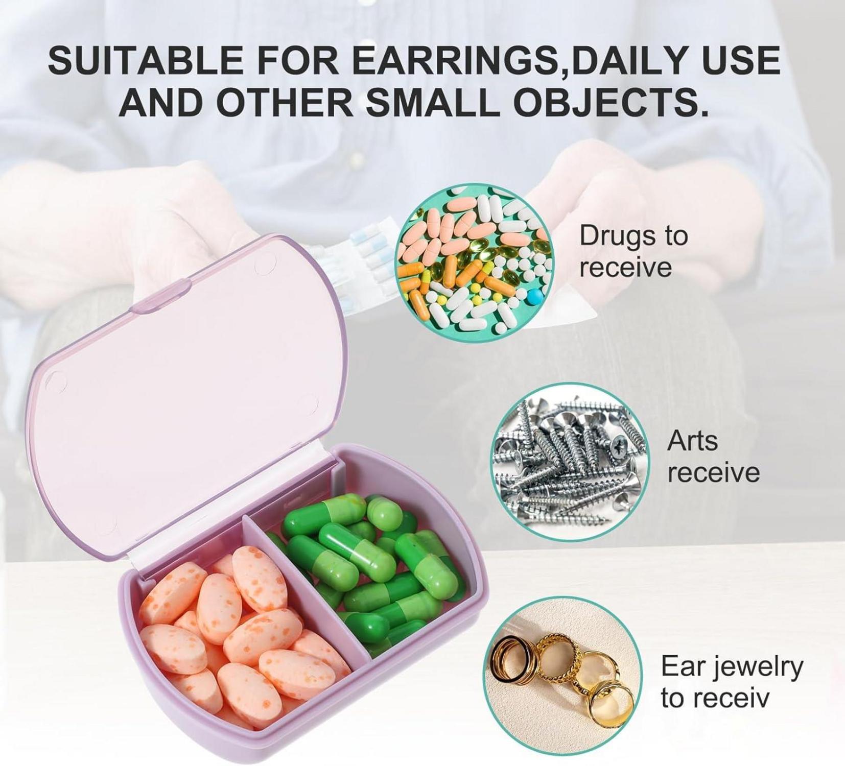 Pillenbox mit 2 Fächern Kunststoff Pillen-Organizer Tablettenbox