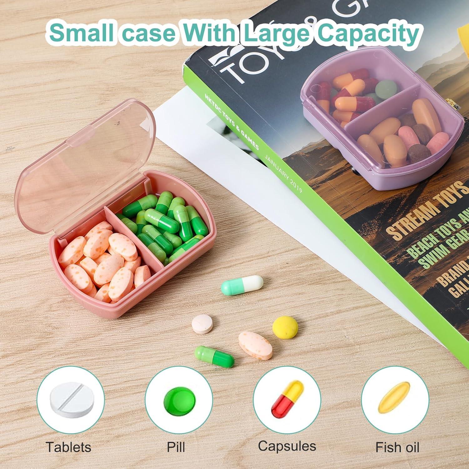 Pillenbox 3 Stück Pillen-Organizer Kunststoff 2 Fächer Medikamente Vitamine