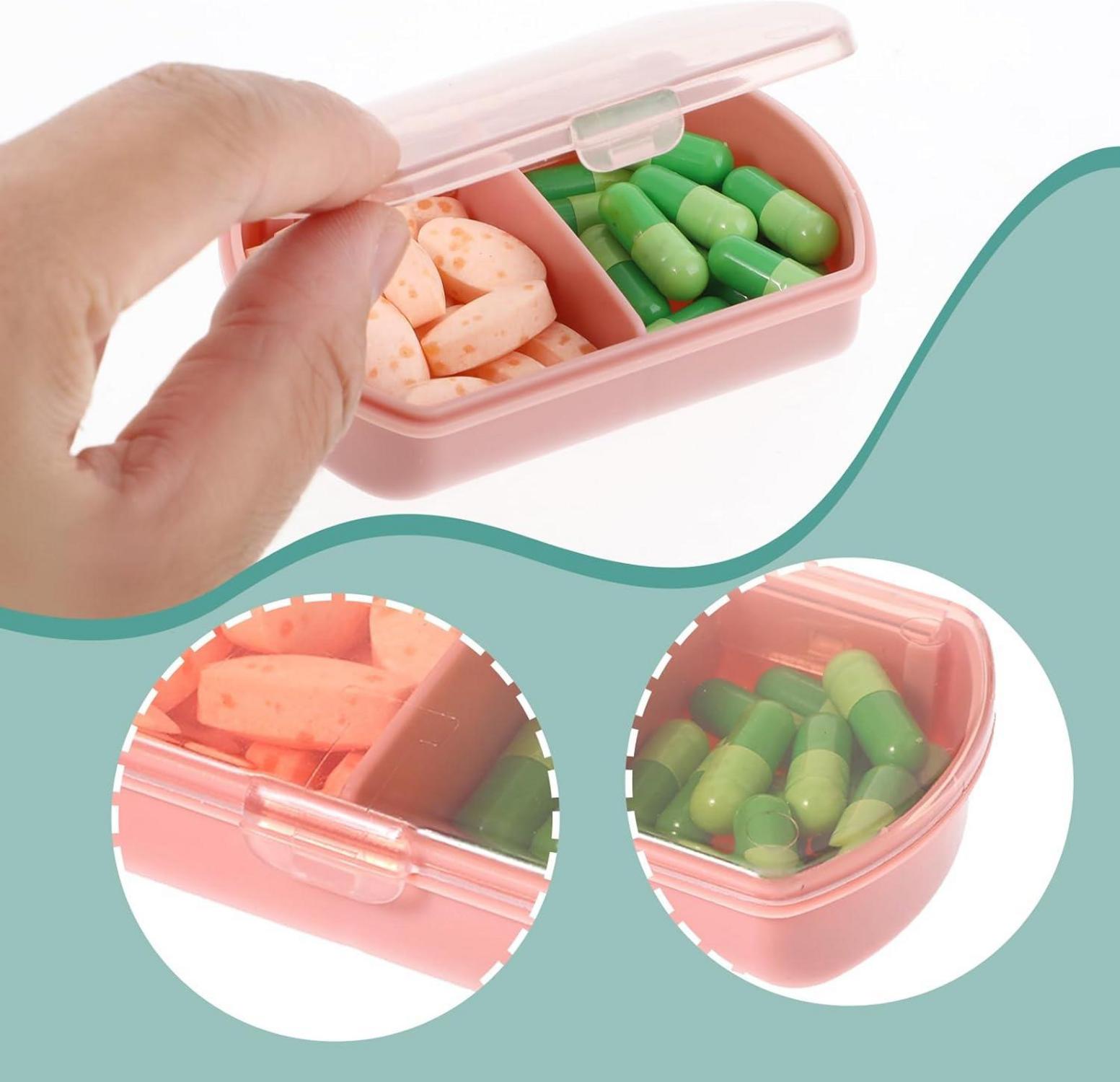 Pillenbox 3 Stück Tragbare Pillendose Tablettenbox für Medikamente, Vitamine, Fischöl