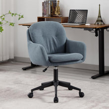 Moderner Chenille Bürostuhl mit Armlehnen, verstellbar - Blau
