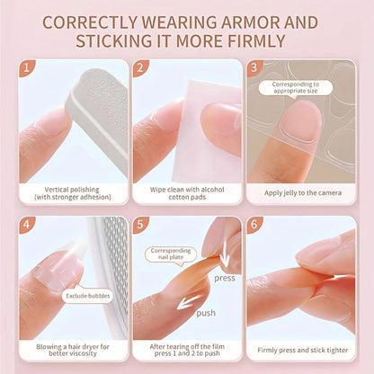 Lila Press On Nails - Kurze, Quadratische French Nägel