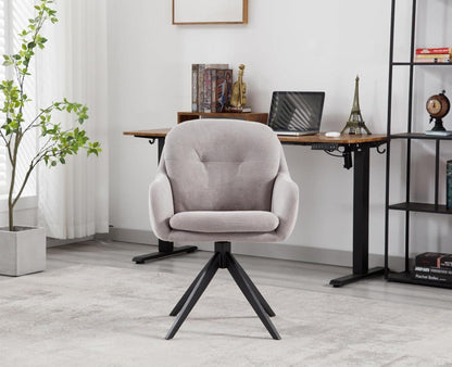 Moderner Chenille Bürostuhl Drehstuhl Armlehnen Arbeitszimmer Grau