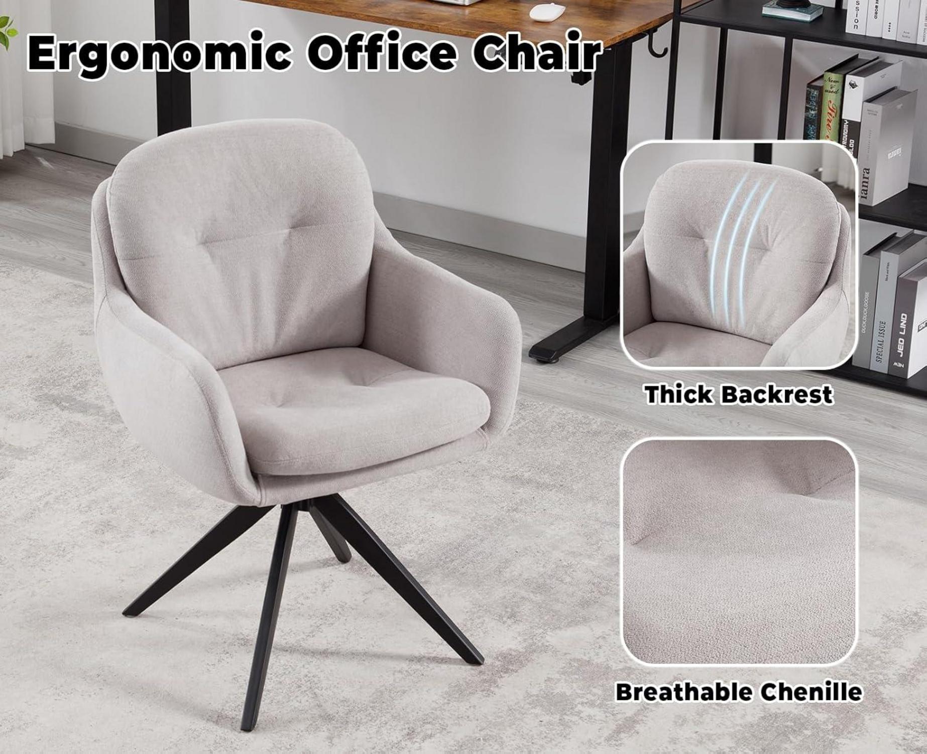 Ergonomischer Chenille Bürostuhl mit Armlehnen - Grau