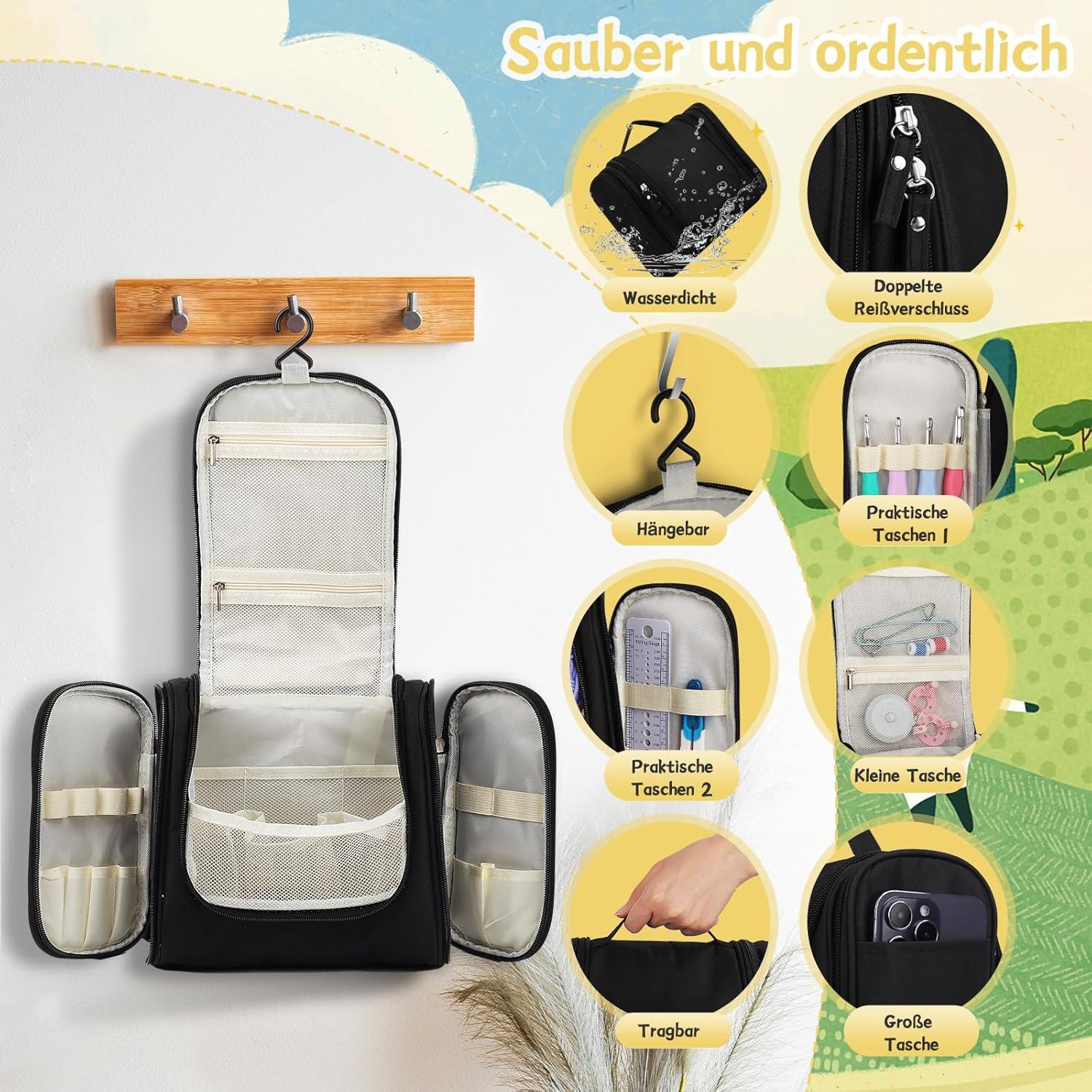 Aeeque Häkelset für Anfänger mit Tasche und Zubehör
