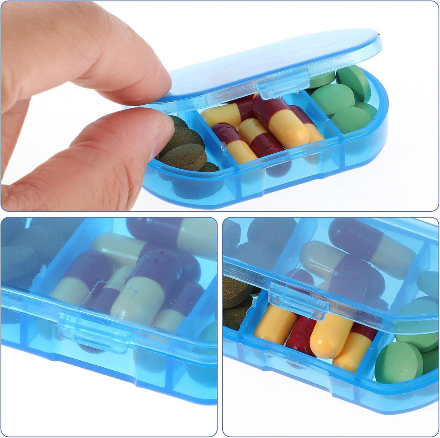 WLLHYF Pillendose 3 Fächer Kunststoff Organizer Tragbar Tablettenbox vitaminsicher