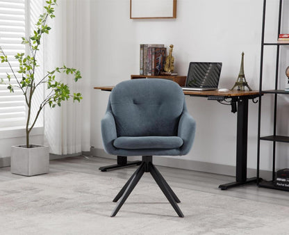 Moderner Chenille Bürostuhl mit Armlehnen, Blau