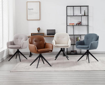 Chenille Bürostuhl Drehstuhl Armlehnen Arbeitszimmer Blau