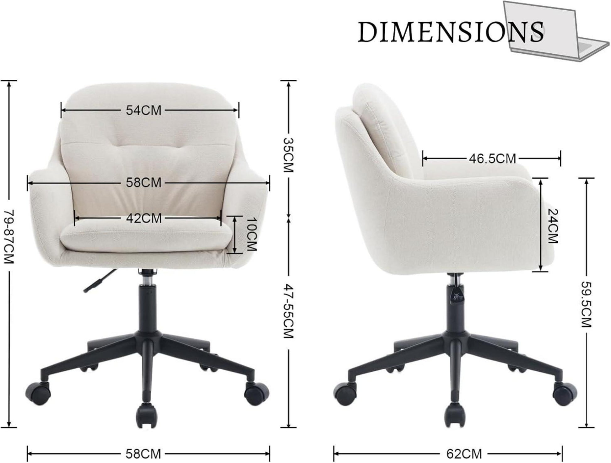 Moderne Chenille Bürostuhl 360° Drehstuhl mit Armlehnen