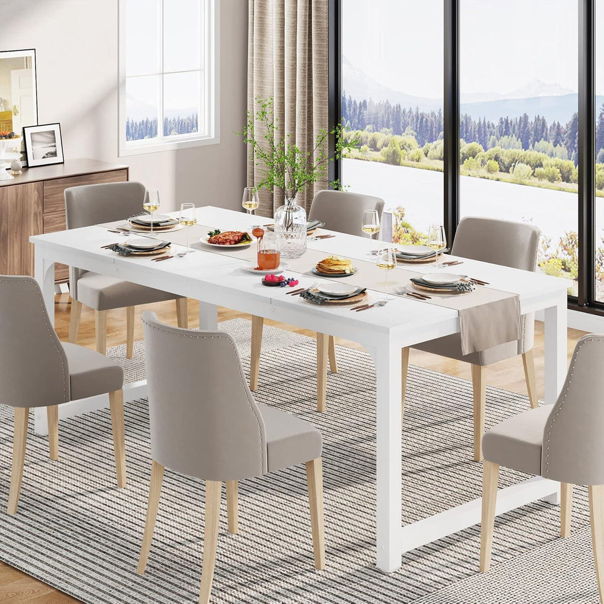 Industrietisch 160x80 cm – Küchentisch für 4-6 Personen Weiß