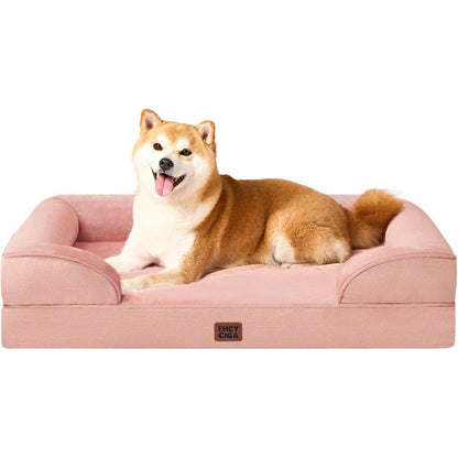 Orthopädisches Hundebett mit Memory Foam, Rosa L