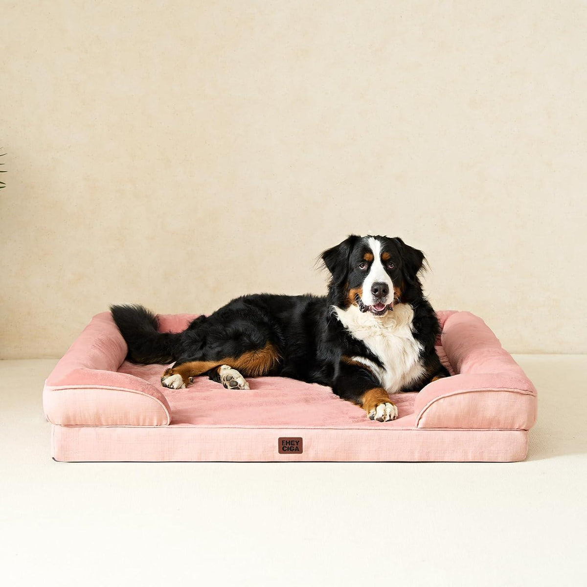 Orthopädisches Hundebett mit Memory Foam, Rosa L